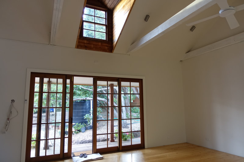 Light-filled yoga studio at Kurrara